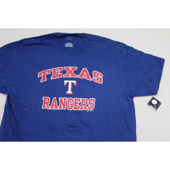 Texas Rangers Men Blue Tee Shirt Short Sleeve Majestic Size XXL - Picture 3 of 8